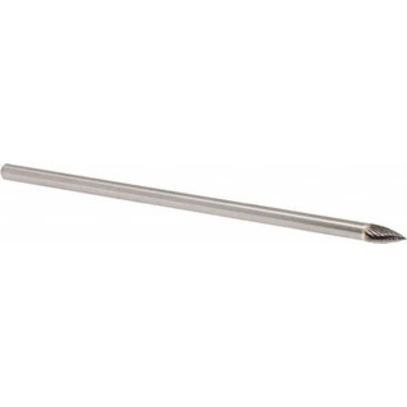 Made in USA 1/4 Cut Diam, 1/4 Shank Diam, Carbide Double Cut Tree Burr Point End, 6 OAL, 1/2 LOC SG1L6DC – 73241796