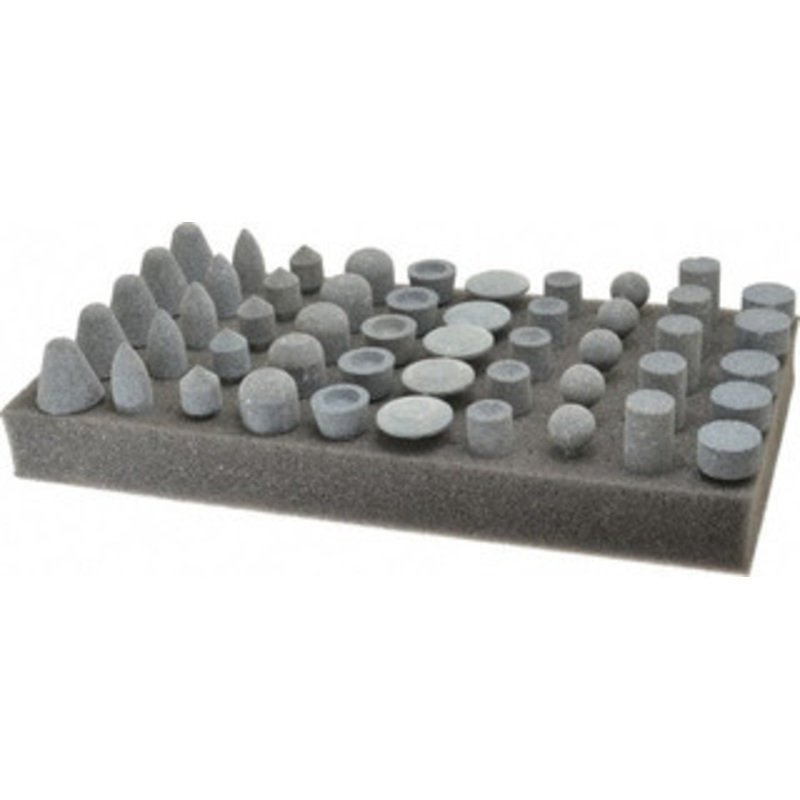 Made in USA 50 Piece Aluminum Oxide Vitrified Mounted Stone Abrasive Point Set Includes Shapes A4, A12, A14, A21, A32, A37, A39, A40, W206 & W218 925006KIT – 85608289