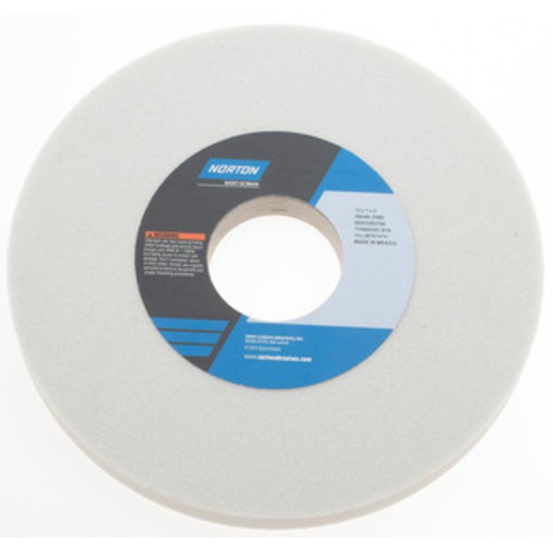 Norton 12 Diam x 3 Hole x 1 Thick, J Hardness, 46 Grit Surface Grinding Wheel Aluminum Oxide, Type 1, Coarse Grade, 2,070 Max RPM, Vitrified Bond, No Recess 66253262704 – 05987722