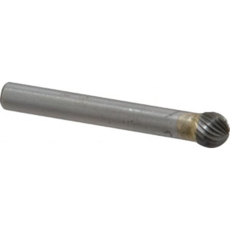 SGSPRO 5/16 Cut Diam, 1/4 Shank Diam, Carbide Single Cut Ball Burr Radius End, 1/4 LOC 12475 – 05290382
