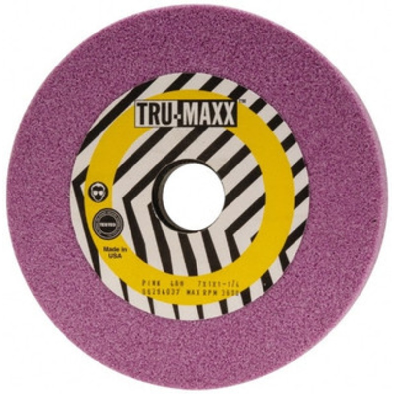 Tru-Maxx 7 Diam x 1-1/4 Hole x 1 Thick, H Hardness, 46 Grit Surface Grinding Wheel Aluminum Oxide, Type 5, Coarse Grade, 3,600 Max RPM, Vitrified Bond, One-Side Recess 66243496725 – 06294037