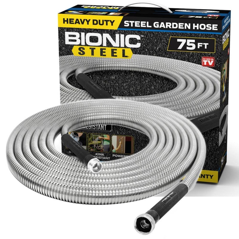 Bionic Steel 1583 5/8 in. Dia. x 75 ft. Heavy-Duty Stainless Steel Garden Hose | Bigbigmart.com