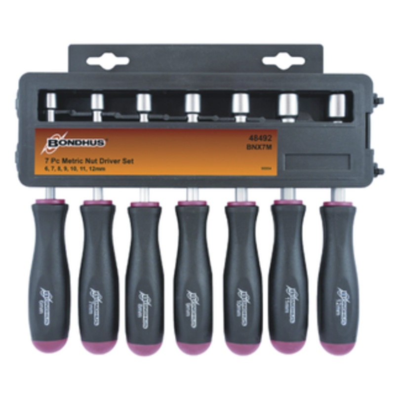 Bondhus 7 Piece Nut Driver Set, 6mm – 12mm Size – 48492