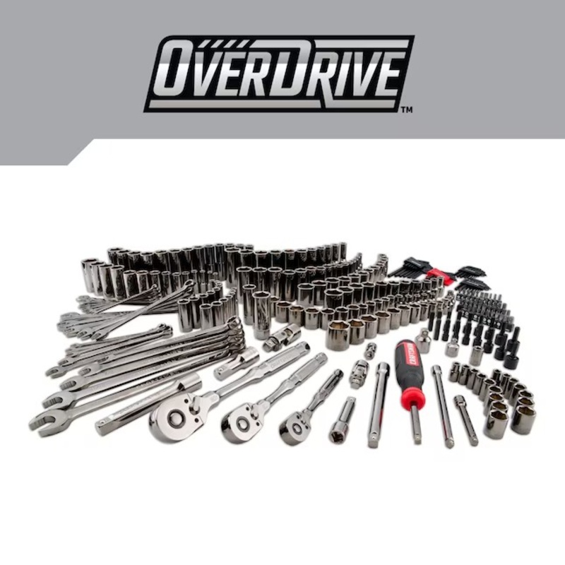 CRAFTSMAN OVERDRIVE 284-Piece Standard (SAE) and Metric Gunmetal Chrome Mechanics Tool Set (CMMT99284) | Bigbigmart.com