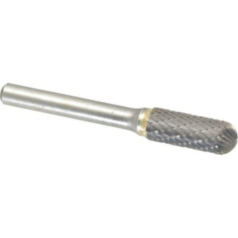 SGSPRO 3/8 Cut Diam, 1/4 Shank Diam, Carbide Double Cut Cylinder Burr with Radius Radius End, 1 LOC 11803 – 05291489