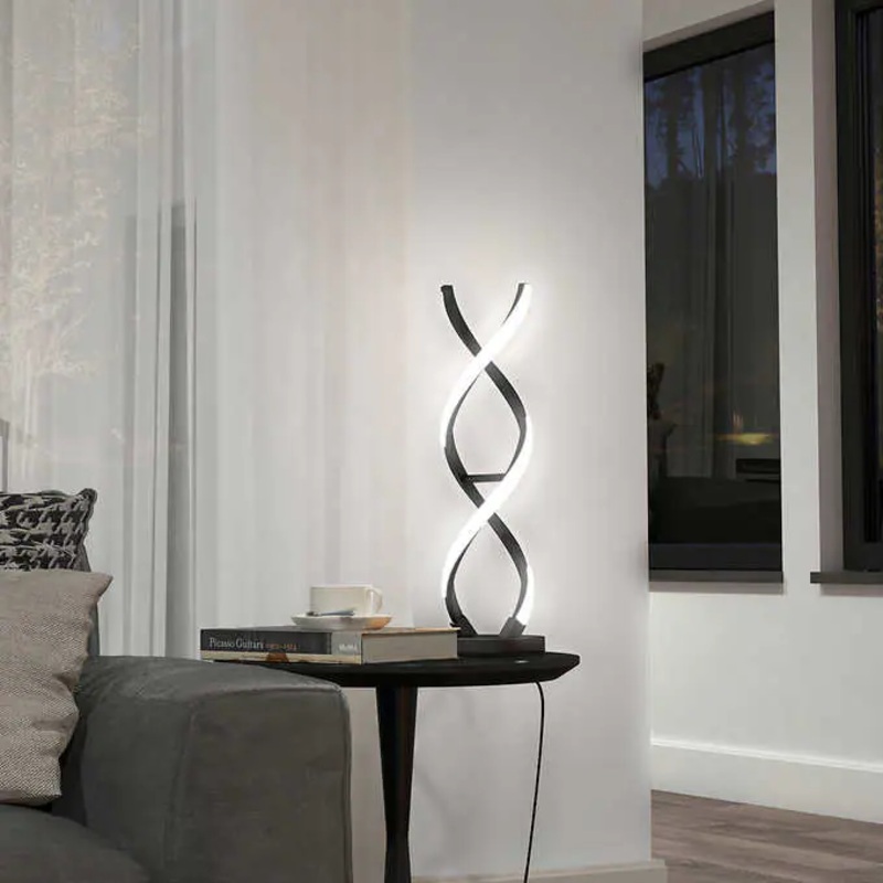 Artika Swirl Table Lamp, Black | Bigbigmart.com