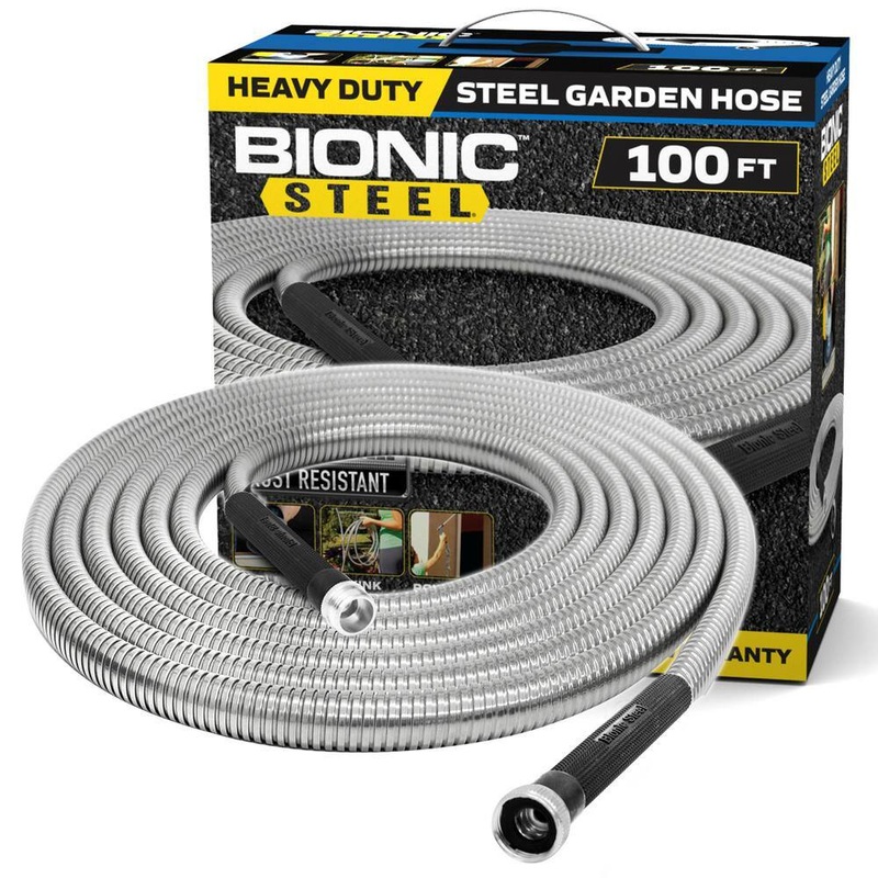 Bionic Steel 1584 5/8 in. Dia. x 100 ft. Heavy-Duty Stainless Steel Garden Hose | Bigbigmart.com