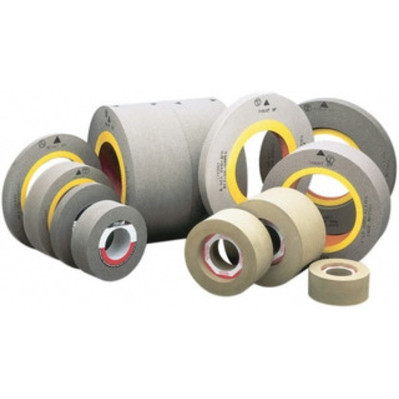 CGW Abrasives 8 Wide x 14 Diam, Type 7 Feed Regulating Wheel 5 Hole Size, 80 Grit, Hardness R, 8 Diam x 1-1/2 Deep Recess, 8 Diam x 2-1/2 Deep Opposite Side Recess 35362 – 82268376