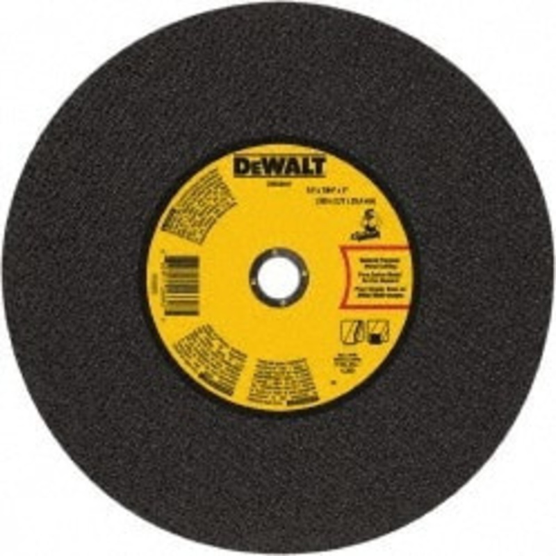 DeWALT 14 x 0.109, 1 Hole 24 Grit Aluminum Oxide Cutoff Wheel Coarse, Reinforced, 4,300 Max RPM, Use with Stationary Tools DWA8011 – 60712288