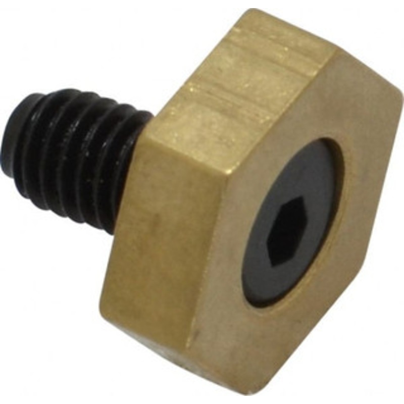 Mitee-Bite 1/2 Brass Hex, 10-32 Stud Thread, Symmetrical Hex Clamp 0.16 Hex Height, 350 Lb Holding Force, Hardened Steel Stud, 11/32 Long Thread, 2.5 Ft/Lb Torque, 10 Clamps 10207 – 60792439