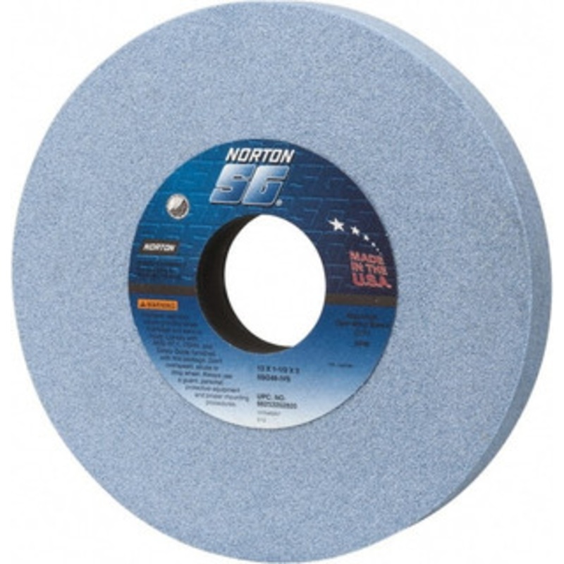 Norton 12 Diam x 3 Hole x 1-1/2 Thick, I Hardness, 46 Grit Surface Grinding Wheel Ceramic, Type 1, Coarse Grade, 2,070 Max RPM, Vitrified Bond, No Recess 66253202820 – 00391110