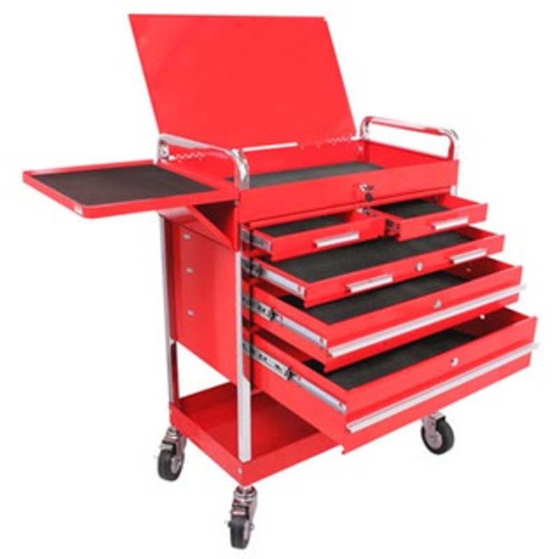 SUNEX Professional Duty 5 Drawer Service Cart with Accessories – 8045BK