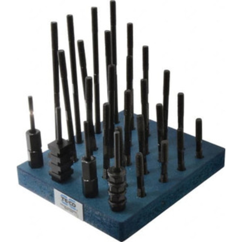 TE-CO 38 Piece, 3/8-16 Stud, 1/2 T Slot, T Nut & Stud Kit 7/8 T-Slot Nut Width, 3, 4, 5, 6, 7, 8 Stud Lengths 20603 – 06943021