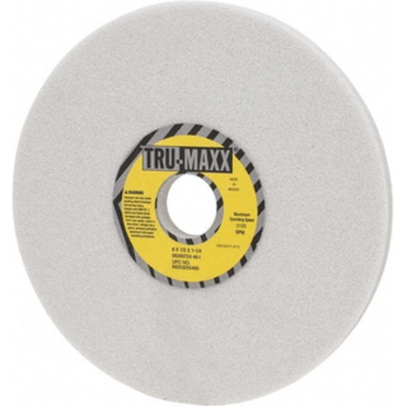 Tru-Maxx 8 Diam x 1-1/4 Hole x 1/2 Thick, I Hardness, 46 Grit Surface Grinding Wheel Aluminum Oxide, Type 1, Coarse Grade, 3,105 Max RPM, Vitrified Bond, No Recess 66253255460 – 06293724