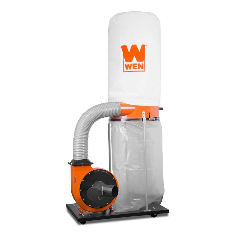 WEN DC1300 1,300 CFM 14 Amp 50 Gal. 5 Mic Woodworking Dust Collector with Collection Bag and Mobile Base | Bigbigmart.com