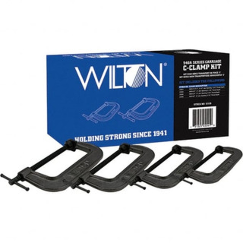 Wilton C-Clamp Clamp Set, Clamp Type: Standard C-Clamp, Type: Kit, Application Strength: Extra Heavy-Duty, Number of Pieces: 4, Throat Depth Style: Standard Depth, Includes: Set of 4 Clamps 11115 – 69564631