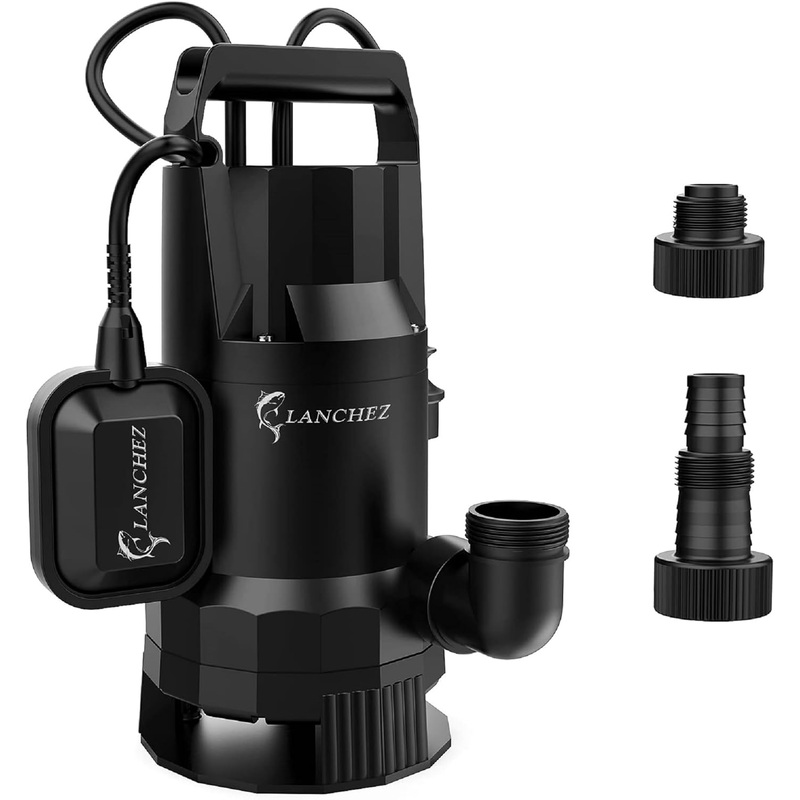 1.6 HP Submersible Sump Pump 4858GPH Clean & Dirty Water Transfer Pump with Float Switch for Pool Garden Cellar Pond | Bigbigmart.com