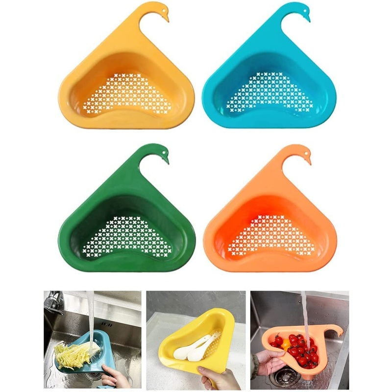 4 PCS Swan Drain Basket for Kitchen Sink, Kitchen Sink Strainer, Multifunctional Kitchen Triangle Sink Filter, Kitchen Sink Accessories(Large Size) | Bigbigmart.com