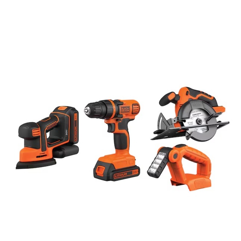 BLACK+DECKER BD4KITCDCMSL 20-volt Max 4-Tool Power Tool Combo Kit (2-Batteries Included and Charger Included) | Bigbigmart.com