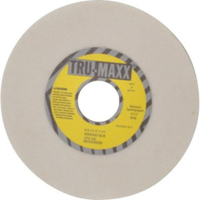 Tru-Maxx 6 Diam x 1-1/4 Hole x 1/4 Thick, K Hardness, 60 Grit Surface Grinding Wheel Aluminum Oxide, Type 1, Medium Grade, 5,410 Max RPM, Vitrified Bond, No Recess 66253255423 – 06293062