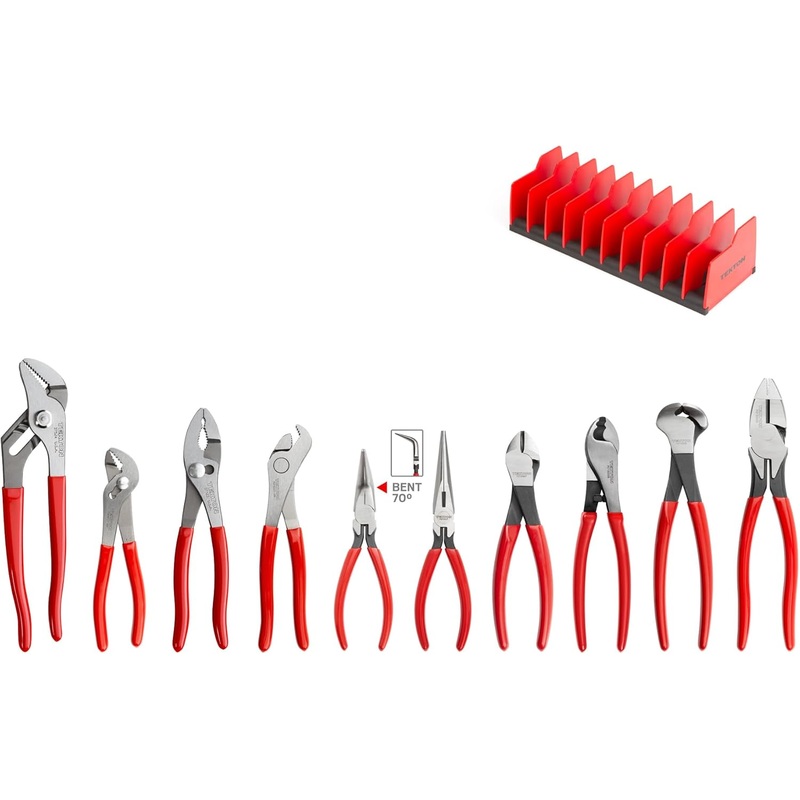 TEKTON Gripping and Cutting Pliers Set with Rack (10-Piece) | PLR99201 | Bigbigmart.com