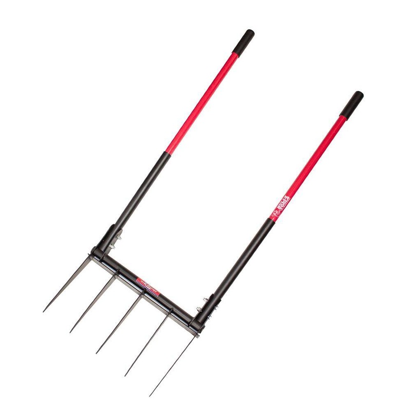 Bully Tools 92627 Broadfork with 42.5 in. Fiberglass Handles | Bigbigmart.com