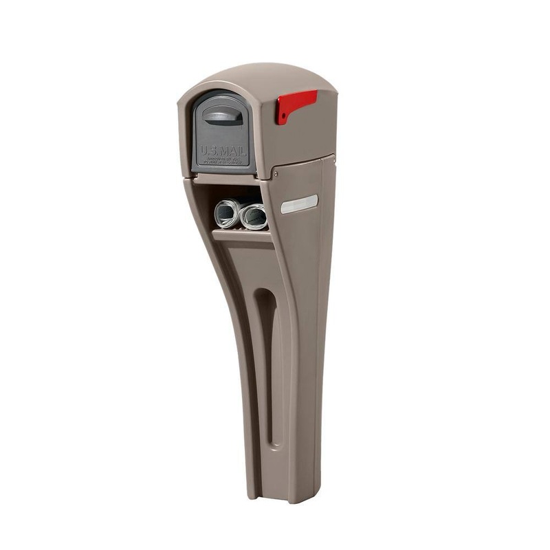 Step2 562900 MailMaster Streamline Large Resin Overpost Mailbox and Post Combo Mocha | Bigbigmart.com