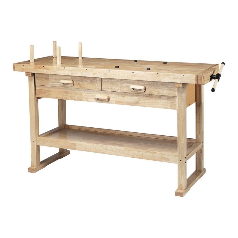 YUKON 60 in., 3-Drawer Hardwood Workbench | Bigbigmart.com