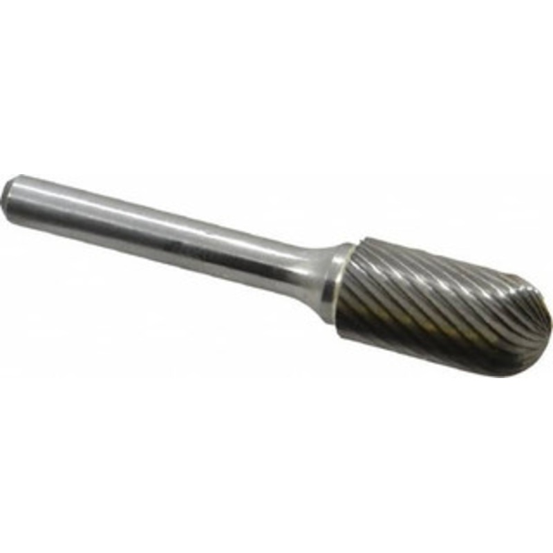 Atrax 1/2 Cut Diam, 1/4 Shank Diam, Carbide Single Cut Cylinder Burr with Radius Radius End, 2-3/4 OAL, 1 LOC SC-5SC-ATX – 85284842