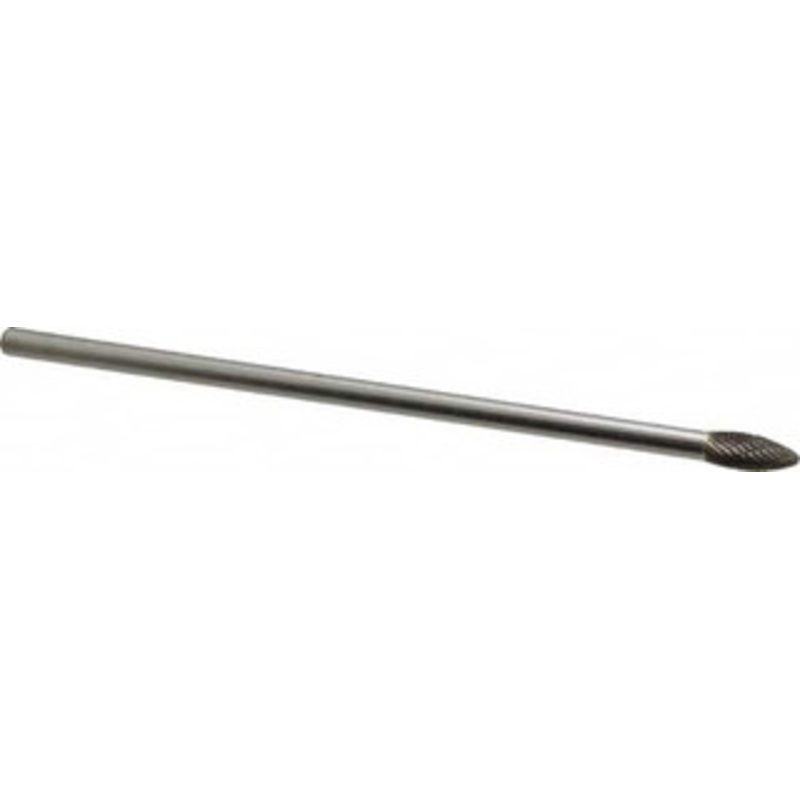 Made in USA 5/16 Cut Diam, 1/4 Shank Diam, Carbide Double Cut Flame Burr Radius End, 6 OAL, 3/4 LOC SH2L6DC – 73241853