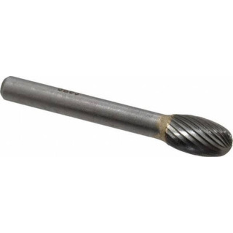 SGSPRO 3/8 Cut Diam, 1/4 Shank Diam, Carbide Single Cut Oval Burr Radius End, 5/8 LOC 12975 – 05290473