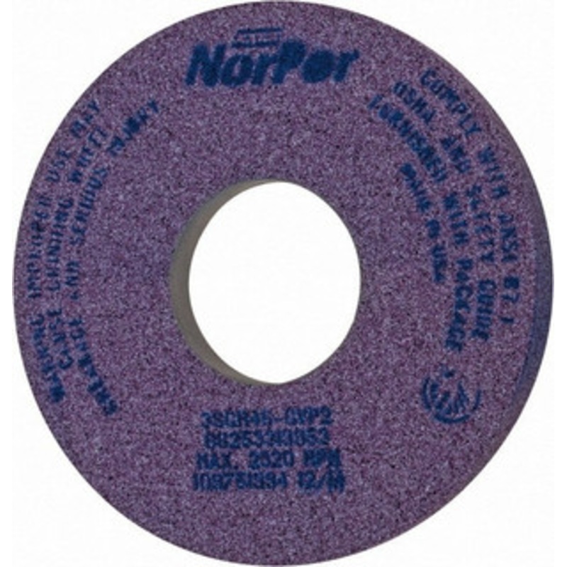 Norton 14 Diam x 5 Hole x 1-1/2 Thick, G Hardness, 46 Grit Surface Grinding Wheel Ceramic, Type 5, Coarse Grade, 2,320 Max RPM, Vitrified Bond, One-Side Recess 66253319953 – 82056326