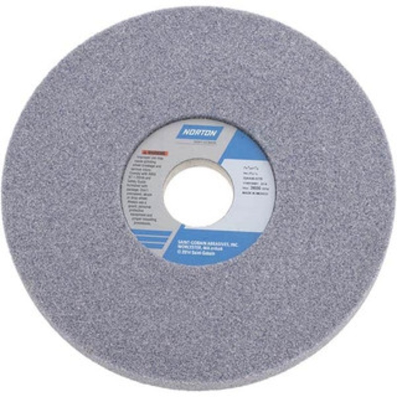 Norton 7 Diam x 1-1/4 Hole x 3/4 Thick, I Hardness, 46 Grit Surface Grinding Wheel Aluminum Oxide, Type 1, Coarse Grade, 3,600 Max RPM, Vitrified Bond, One Side Recess 66252938885 – 06401608