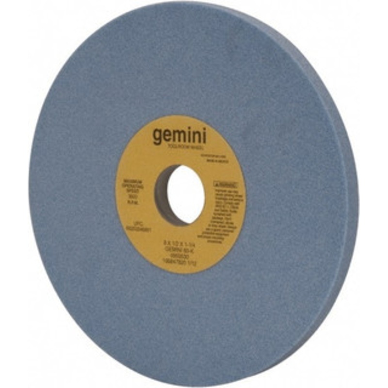 Norton 8 Diam x 1-1/4 Hole x 1/2 Thick, K Hardness, 60 Grit Surface Grinding Wheel Aluminum Oxide, Type 1, Medium Grade, 3,600 Max RPM, No Recess 66253246861 – 81162349