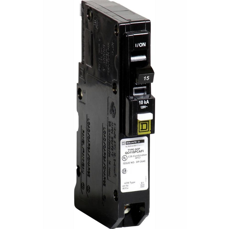 Square D QO115PCAFIC QO 15 Amp Single-Pole Plug-On Neutral Combination Arc Fault Circuit Breaker | Bigbigmart.com