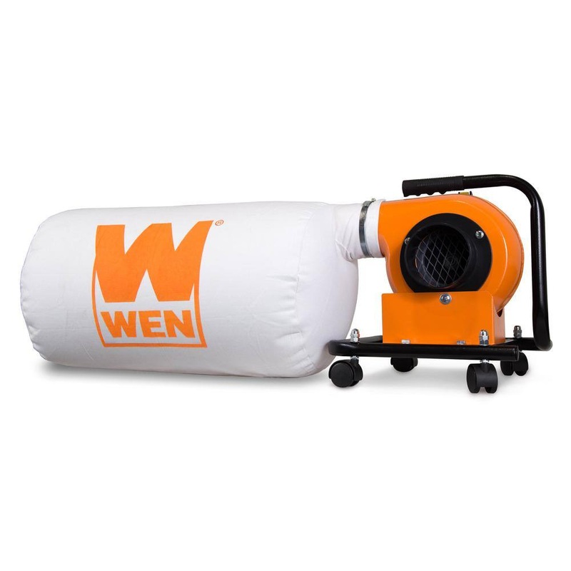 WEN DC3401 5.7 Amp 660 CFM Rolling Dust Collector with 12 Gal. Bag and Optional Wall Mount | Bigbigmart.com