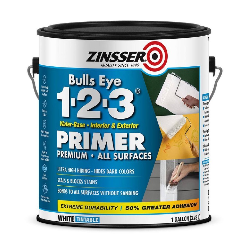 Zinsser 2001 Bulls Eye 1-2-3 1 Gallon White Water Based Interior/Exterior Primer and Sealer (4-Pack) | Bigbigmart.com