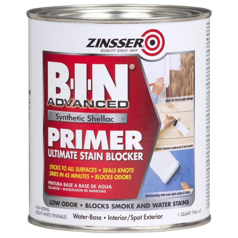 Zinsser 271009 B-I-N Advanced 1 qt. White Synthetic Shellac Interior/Spot Exterior Primer and Sealer (4-Pack) | Bigbigmart.com