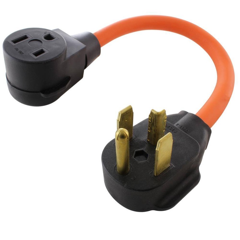 AC WORKS S1430650-018 1.5 ft. 30 Amp 4-Prong 14-30P Dryer Plug to 50 Amp 250-Volt Welder Adapter (NEMA 14-30P to 6-50R) | Bigbigmart.com
