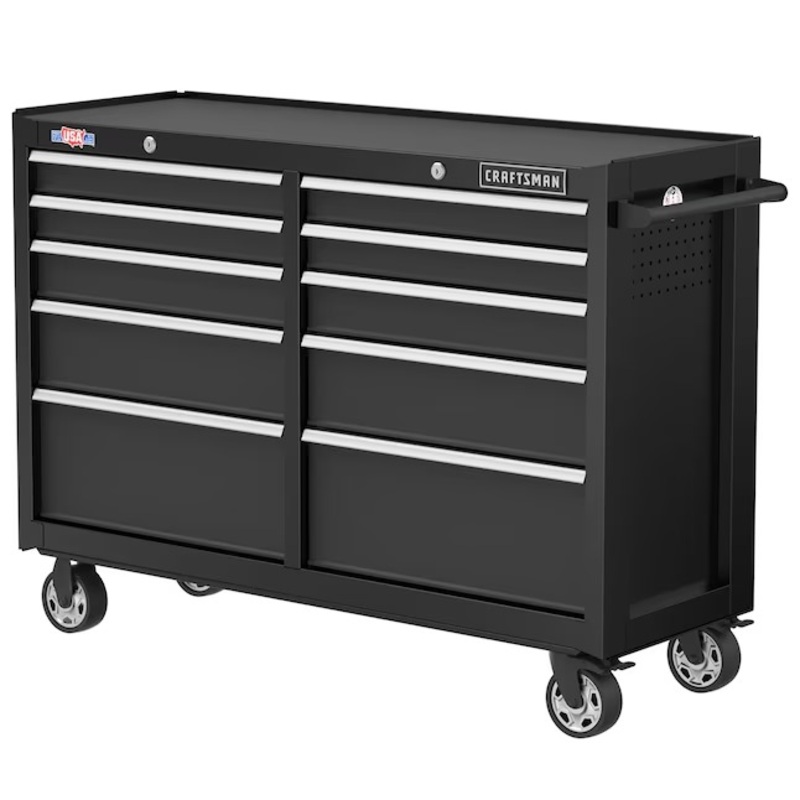 CRAFTSMAN CMST98273BK 2000 Series 52-Inches W x 37.5-Inches H 10 -Drawer Steel Rolling Tool Cabinet ( Black ) | Bigbigmart.com