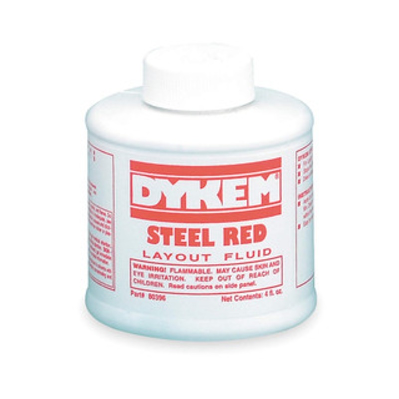 Dykem 80396  Steel Red Layout Fluid, 4 Ounce, Brush in Cap – 96-689-5