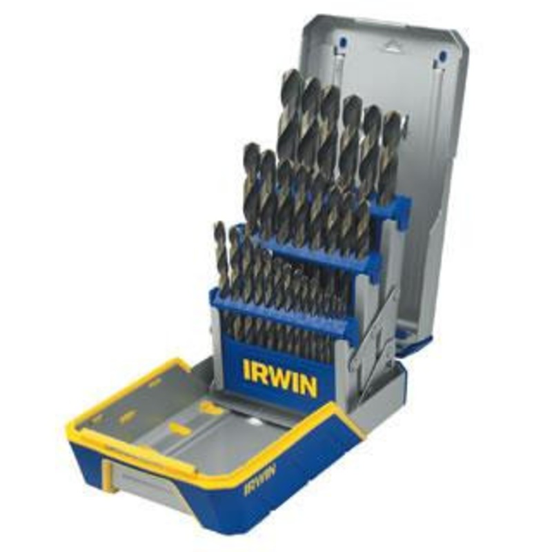 Irwin Tools 29 Piece Black & Gold Metal Index Drill Bit Set – 3018005
