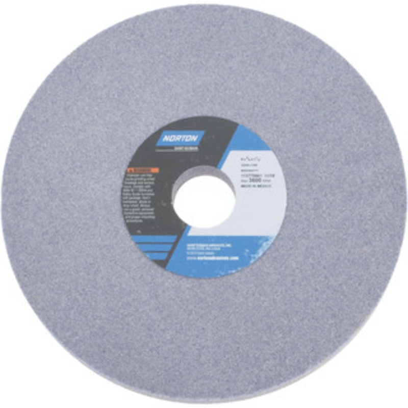 Norton 8 Diam x 1-1/4 Hole x 3/4 Thick, J Hardness, 60 Grit Surface Grinding Wheel Aluminum Oxide, Type 1, Medium Grade, 3,600 Max RPM, Vitrified Bond, No Recess 66253044171 – 98437239