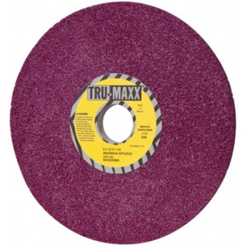 Tru-Maxx 8 Diam x 1-1/4 Hole x 1/2 Thick, G Hardness, 46 Grit Surface Grinding Wheel Aluminum Oxide, Type 1, Coarse Grade, 3,105 Max RPM, No Recess 66253269899 – 89694806