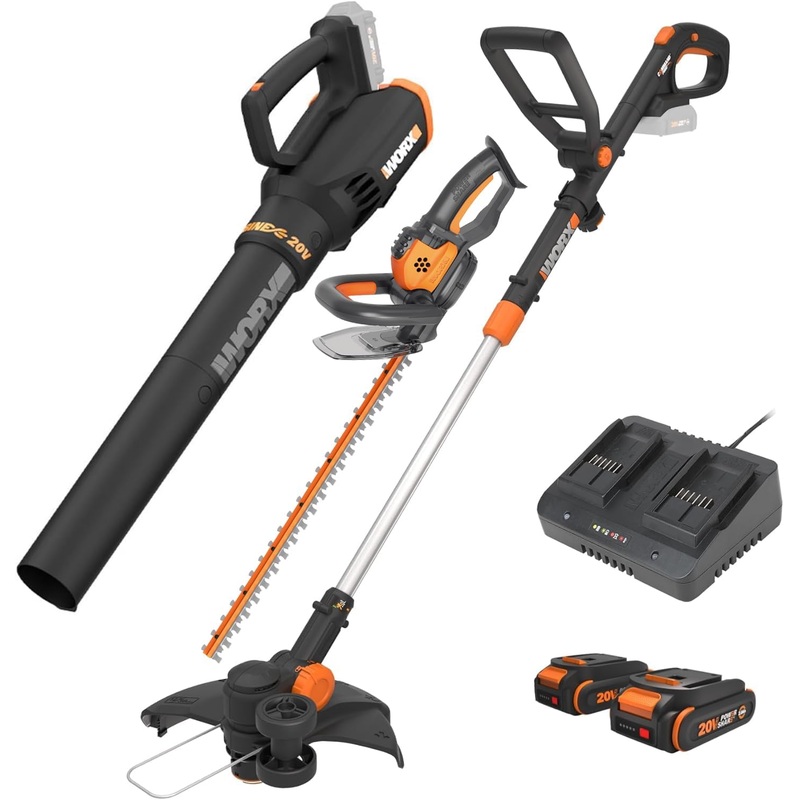 Worx WG931 20V GT 3.0 + Turbine Blower + Hedge Trimmer (Batteries & Charger Included) | Bigbigmart.com