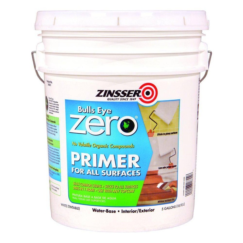 Zinsser 249021 Bulls Eye Zero 5 gal. White Water-Based Interior/Exterior Primer and Sealer | Bigbigmart.com
