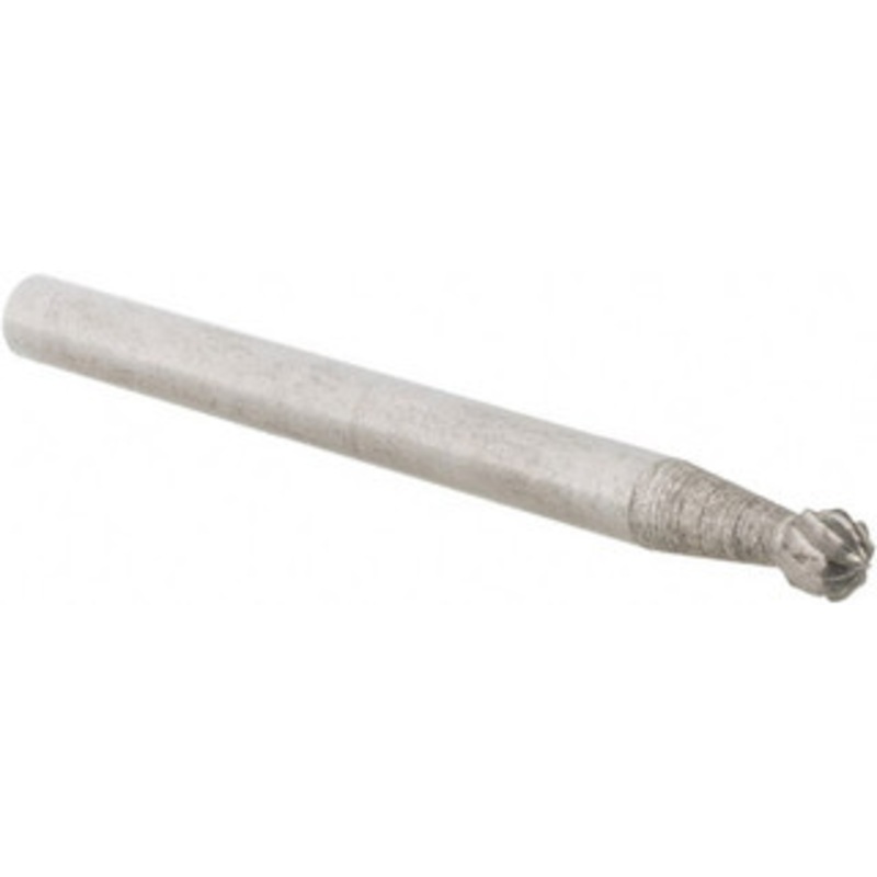 Cle-Line 1/8 Cut Diam, 1/8 Shank Diam, Carbide Double Cut Ball Burr 1-1/2 OAL, 1/8 LOC, Bright Finish C17531 – 57596413