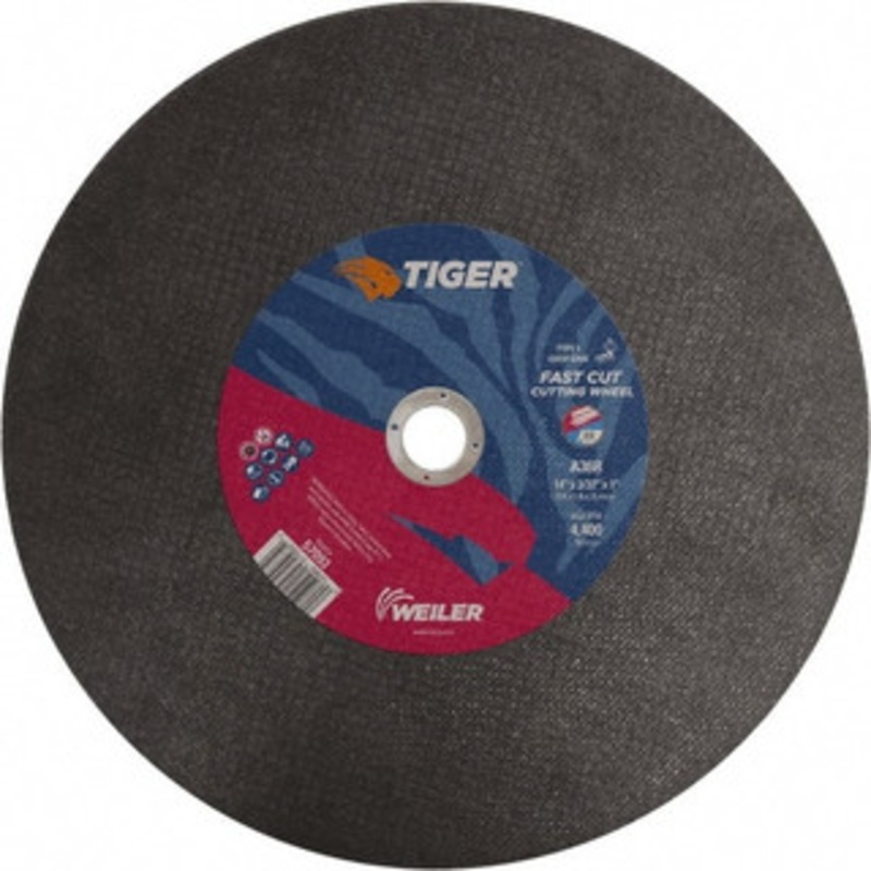 Weiler Abrasives 14 x 3/32, 1 Hole 36 Grit Aluminum Oxide Cutoff Wheel Medium Grade, Reinforced, 4,400 Max RPM, Use with Chop Saws 57093 – 33830266