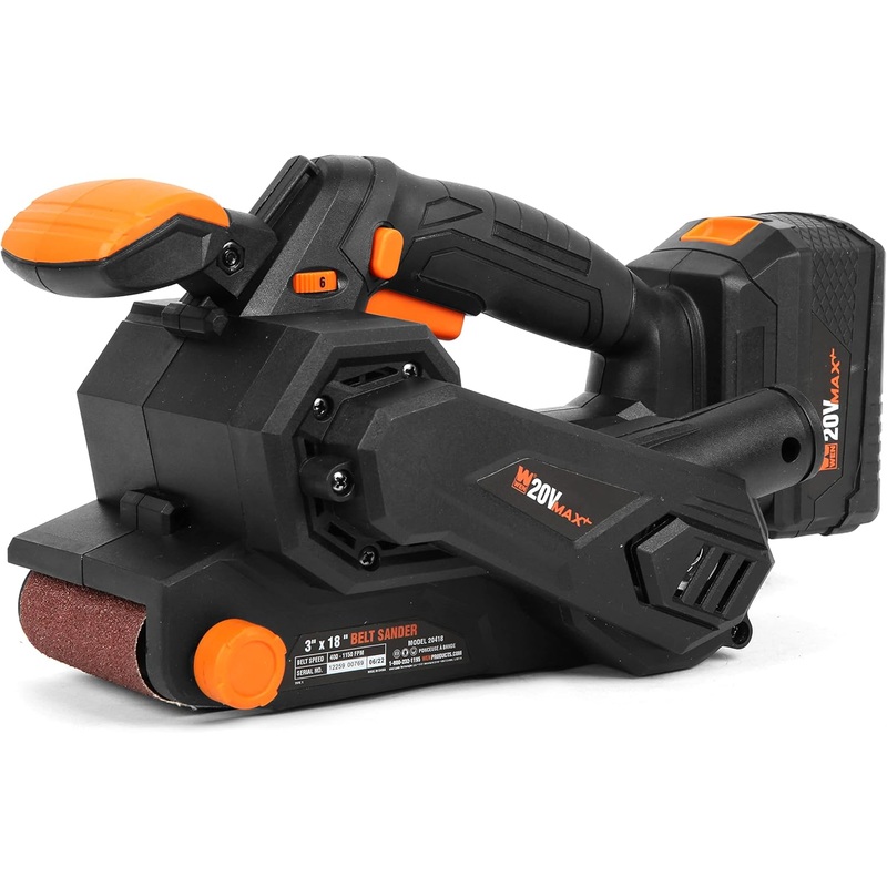 WEN Cordless Belt Sander, Variable Speed, Handheld and Portable with 20V Max 4.0Ah Battery and Charger (20418) | Bigbigmart.com