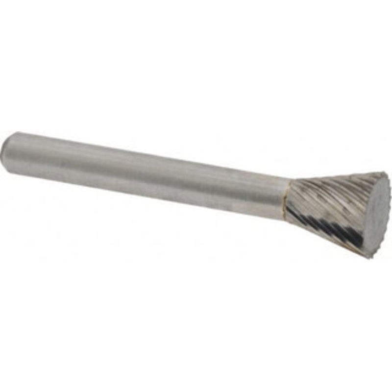 Atrax 1/2 Cut Diam, 1/4 Shank Diam, 28 Carbide Single Cut Inverted Cone Burr Flat End, 2-1/4 OAL, 1/2 LOC SN-4SC-ATX – 85288306